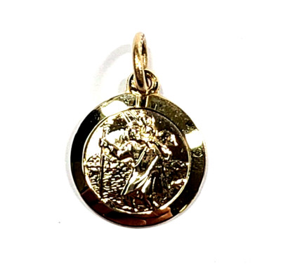 10k Yellow Gold Saint Christopher Small Circle Charm