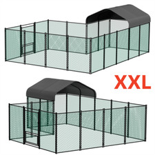 Large Iron Walk-in Chicken Run Coop Heavy Duty Poultry Rabbit Kennel Hutch Pen