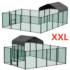 Large Iron Walk-in Chicken Run Coop Heavy Duty Poultry Rabbit Kennel Hutch Pen