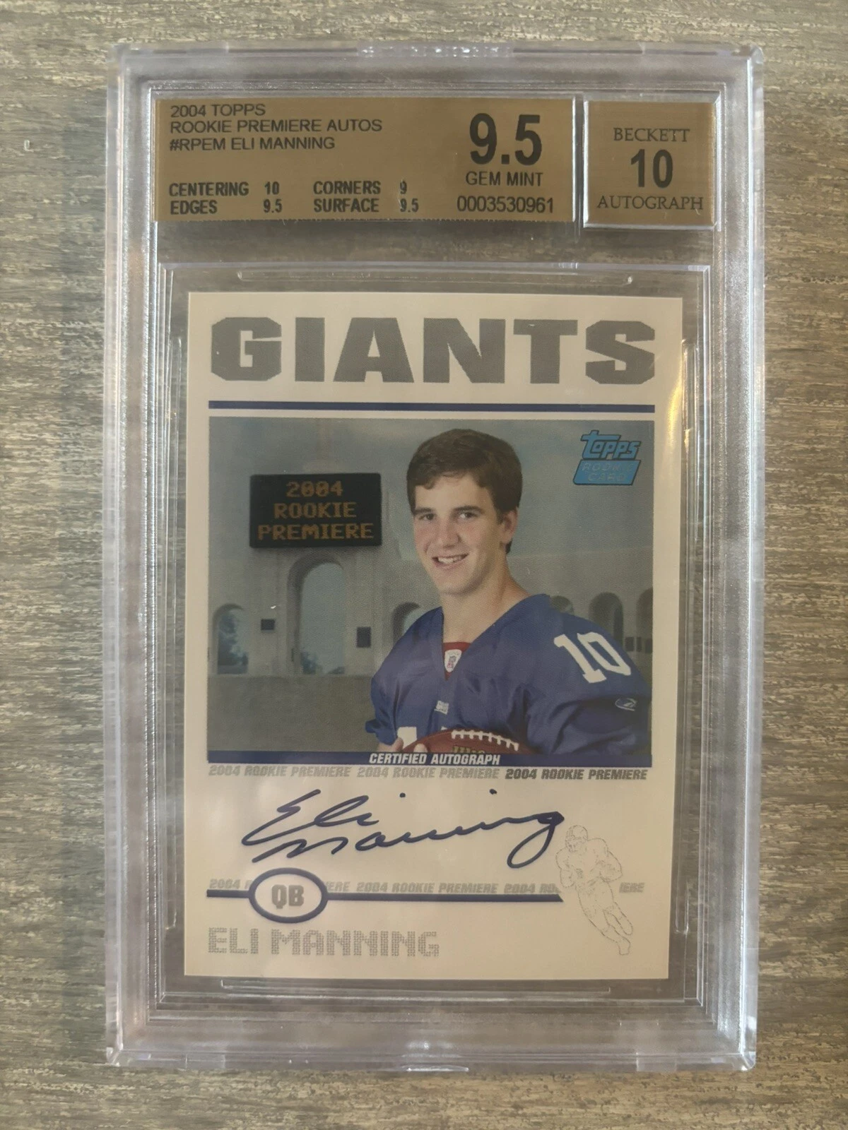 Eli Manning Topps Rookie Premiere Autograph #RPEM Rookie Premiere Autograph