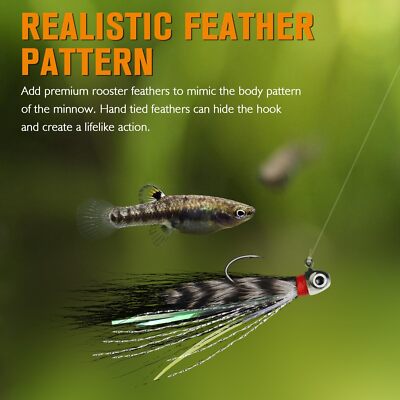 アクセサリー FishingSY Crappie Jigs 40pcs Hand-Tied Hair Jigs 10 Colors Fishing Jigs 1