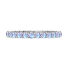Full Eternity Round Moonstone 925 Sterling Silver Ring Valentine Gift For Her