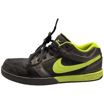 Nike Mogan 3 Athletic Shoes Mens Size 11.5 Black Green Volt Suede 487947-070
