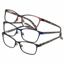 Design Optics Full Frame Metal Ladies Reading Glasses 3 Pack - 2.50 - Addie