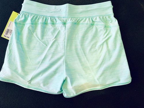 All In Motion Athletic Girls Shorts XXL 18 Aqua Green Elastic Waist Drawstring - Picture 2 of 10