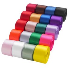 20 Colors 100 Yard Double Faced Satin Ribbon Fabric Ribbon Assorted Ribbon Ro...