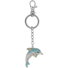 Bottlenose Dolphin Key Chain, Key Ring, Key Holder w/ Brilliant Cut Crystals