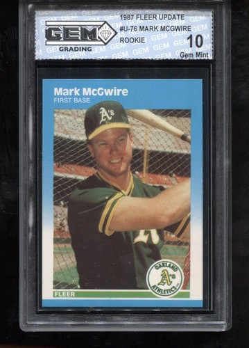 Mark Mcgwire RC 1987 Fleer Update #U-76 A's Rookie GEM MINT 10