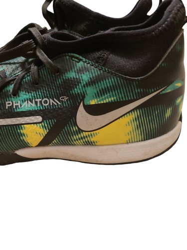 Nike Phantom Youth Size 2.5 Green Volt/Black DM0740-003 Indoor Soccer Shoes - Picture 11 of 12