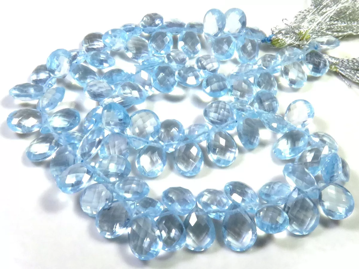 100 Natural Swiss Blue Topaz Beads 11