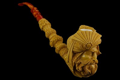 XL Size Ottoman King / Pasha Pipe Block Meerschaum-NEW W CASE-tamper#499