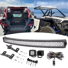 WEISEN Roof 42" LED Light Bar+Rear Pods Mounts Wire Kit For Polaris RZR Pro R/R4