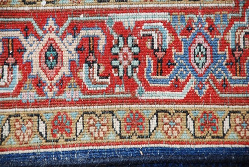 Alfombra vintage Estate Find hecha a mano? Alfombra geométrica oriental de lana 31"x5' origen de ayuda - Imagen 14 de 17