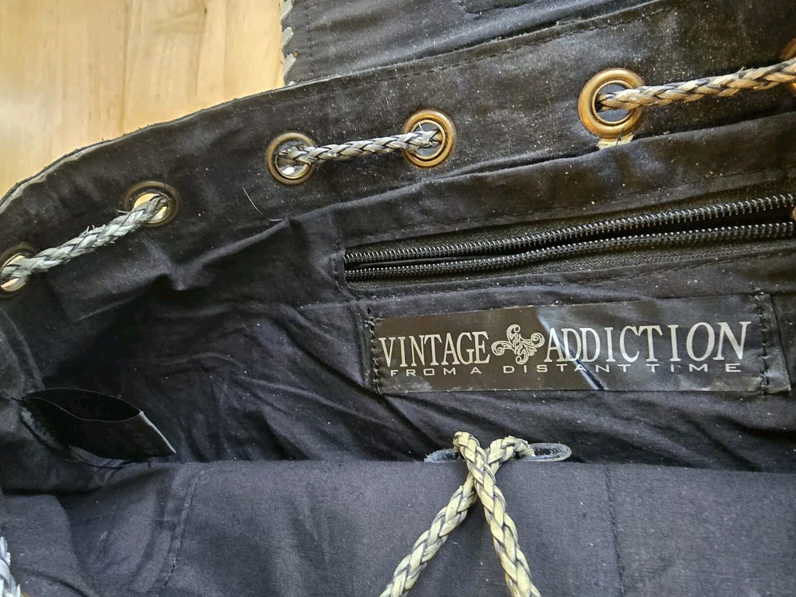 Vintage Addiction Patchwork Backpack Carry Bag Su… - image 5