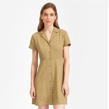 NWT Everlane The Japanese GoWeave Notch Shirtdress woman’s 2 green
