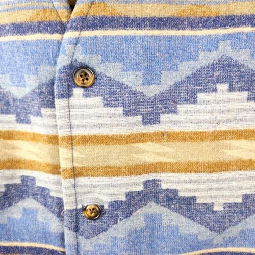 Pendleton Mens L Southwestern Aztec Vest Virgin Wool Blue Brown Chevron - Picture 2 of 9