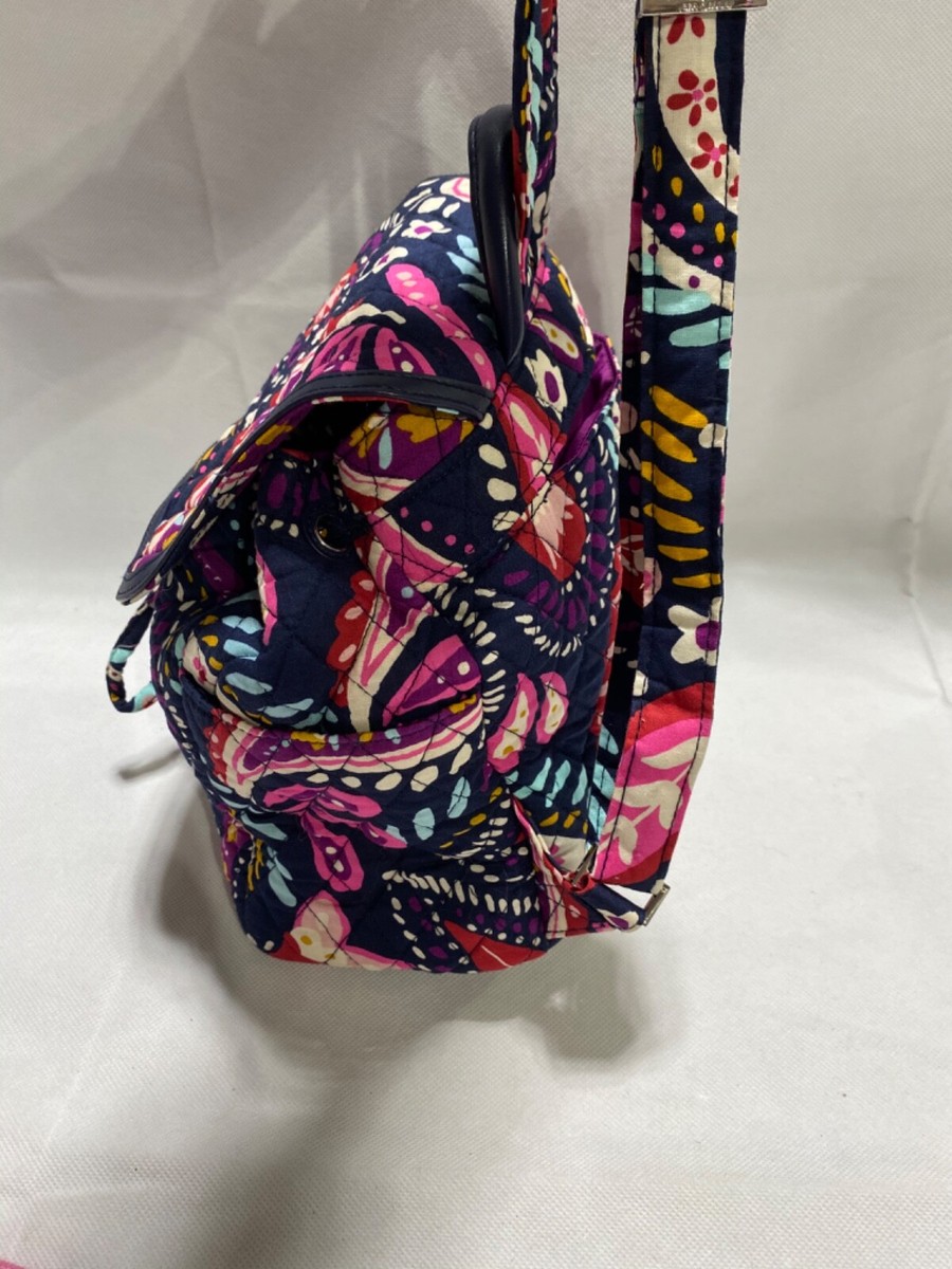 Vera Bradley Painted Paisley Pattern Mid-Sized Backpack/Purse with Leather Trim Vera Bradley Painted Paisley Pattern Mid-Sized Backpack  main image 2