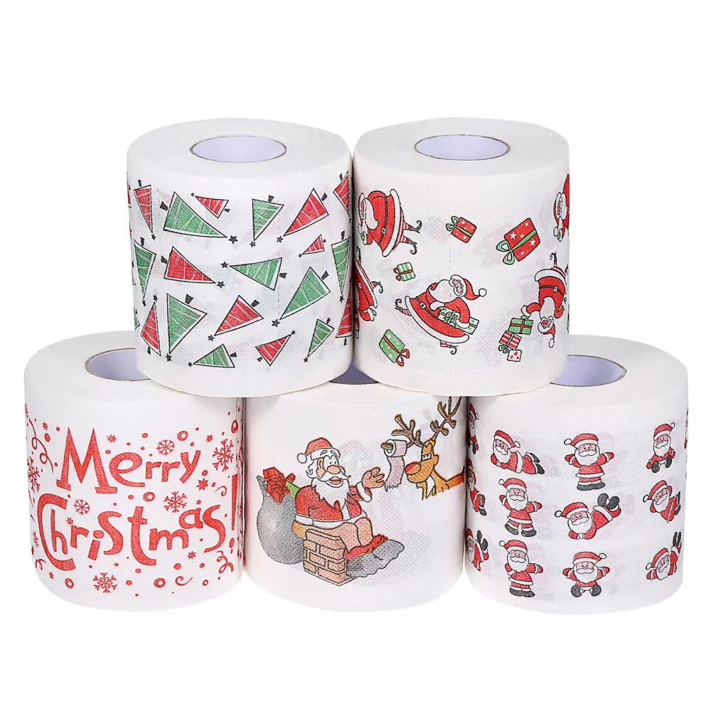 5 Rolls gag gift toilet paper Christmas Gag Gifts Christmas Roll Funny