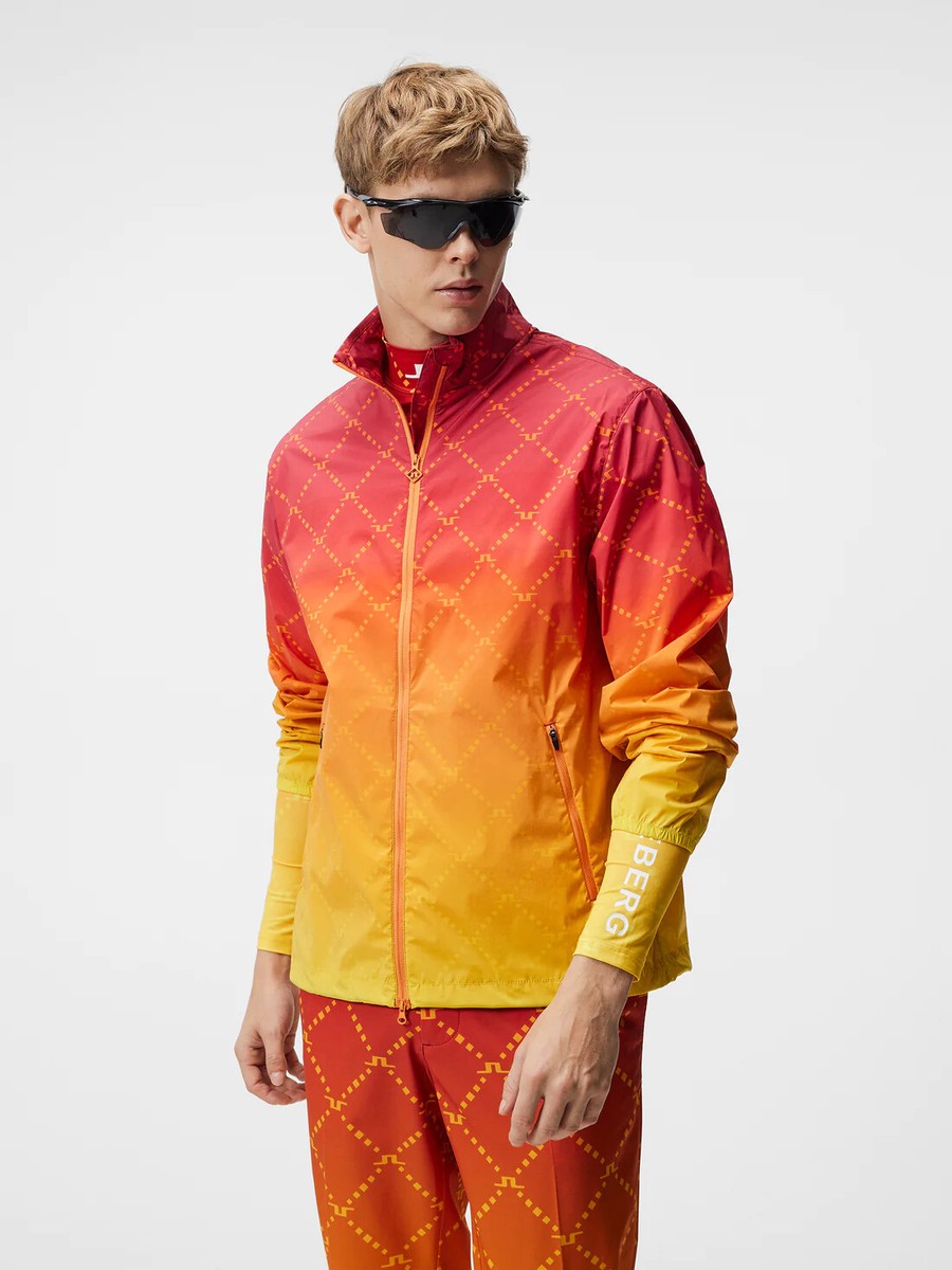 J Lindeberg Men's MAX PRINTED WIND JACKET GMOW07632 I068 Orange