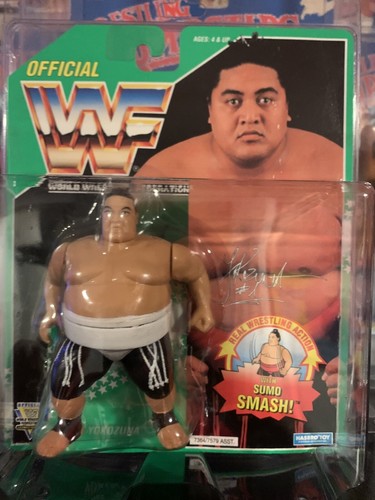 WWF HASBRO YOKOZUNA GREEN CARD MOC NEAR MINT...