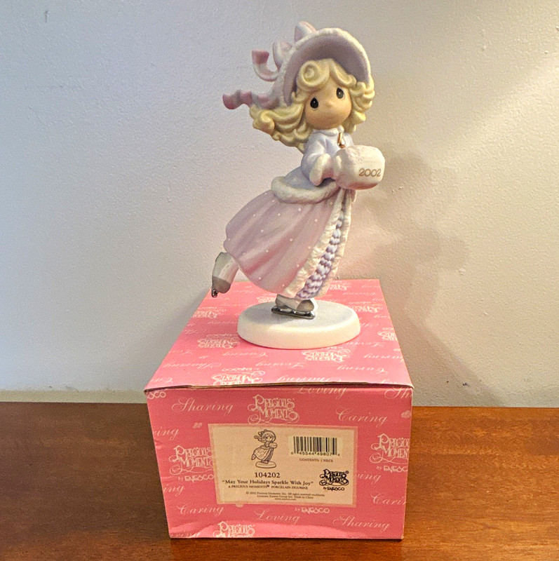 Precious Moments May Your Holidays Sparkle With Joy 2002 Porcelain Boxed 104202