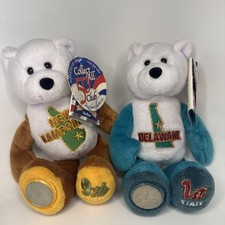 Lot Of 2 Delaware New Hampshire Coin Bears 50 States of America Tags
