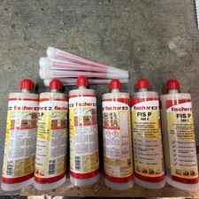 6x Fischer Injection Mortar Fis P 380 C Polyester Resin & Nozzles 380ml Tubes