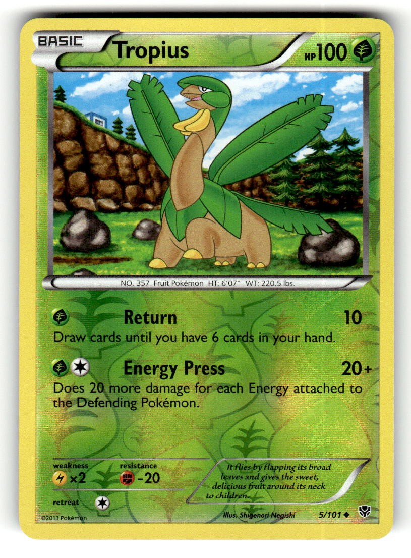 Tropius 5/101 Uncommon Plasma Blast Reverse Holo Pokemon Near Mint