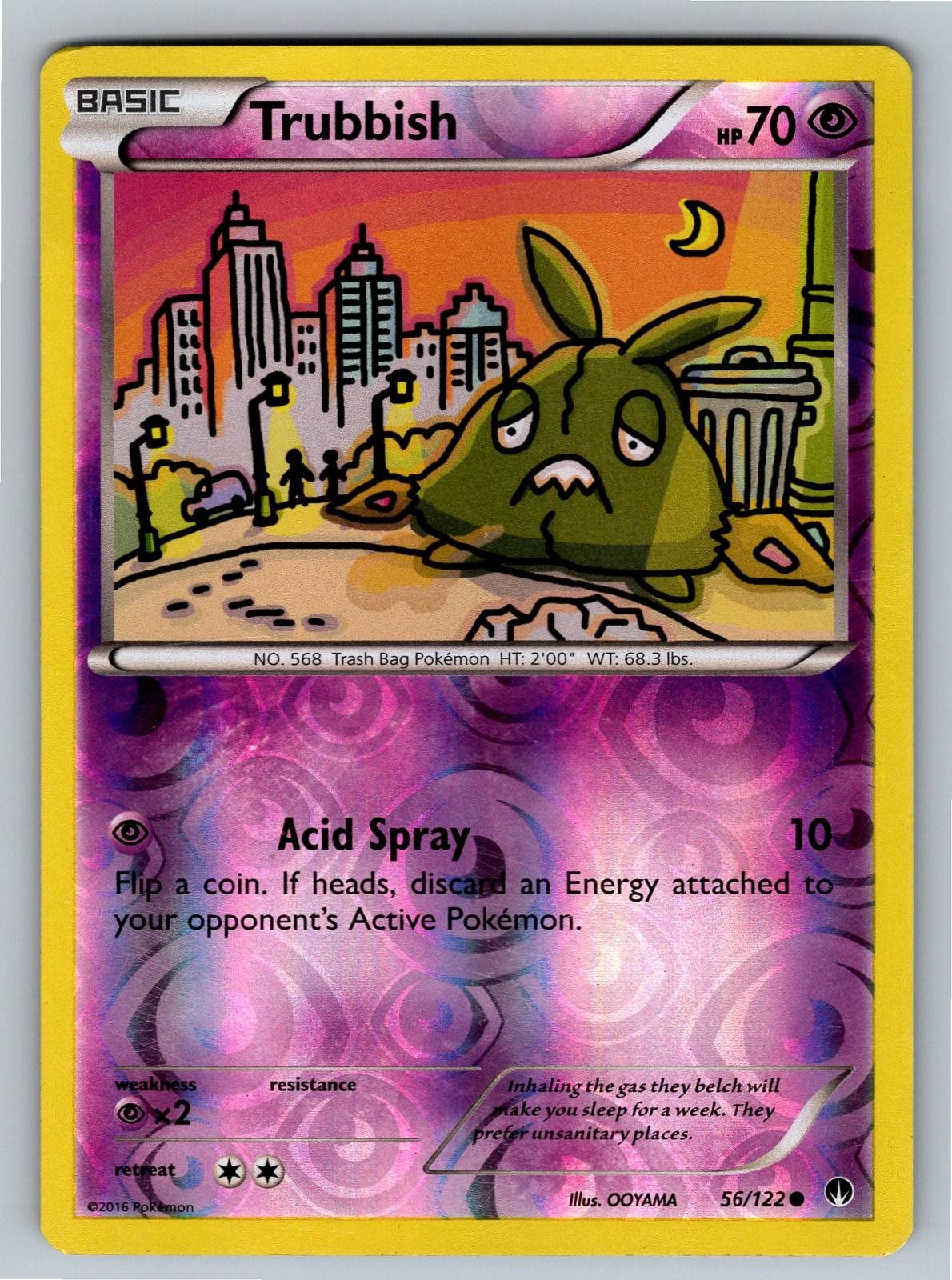 Trubbish 56/122 Common BREAKpoint Pokemon Reverse Holo Heavily Played