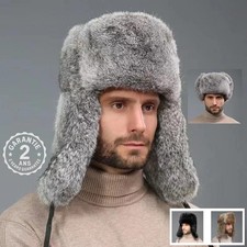Bonnet Homme Chapka Ushanka Russe Hiver Cache Oreilles Fourrure Synthétique