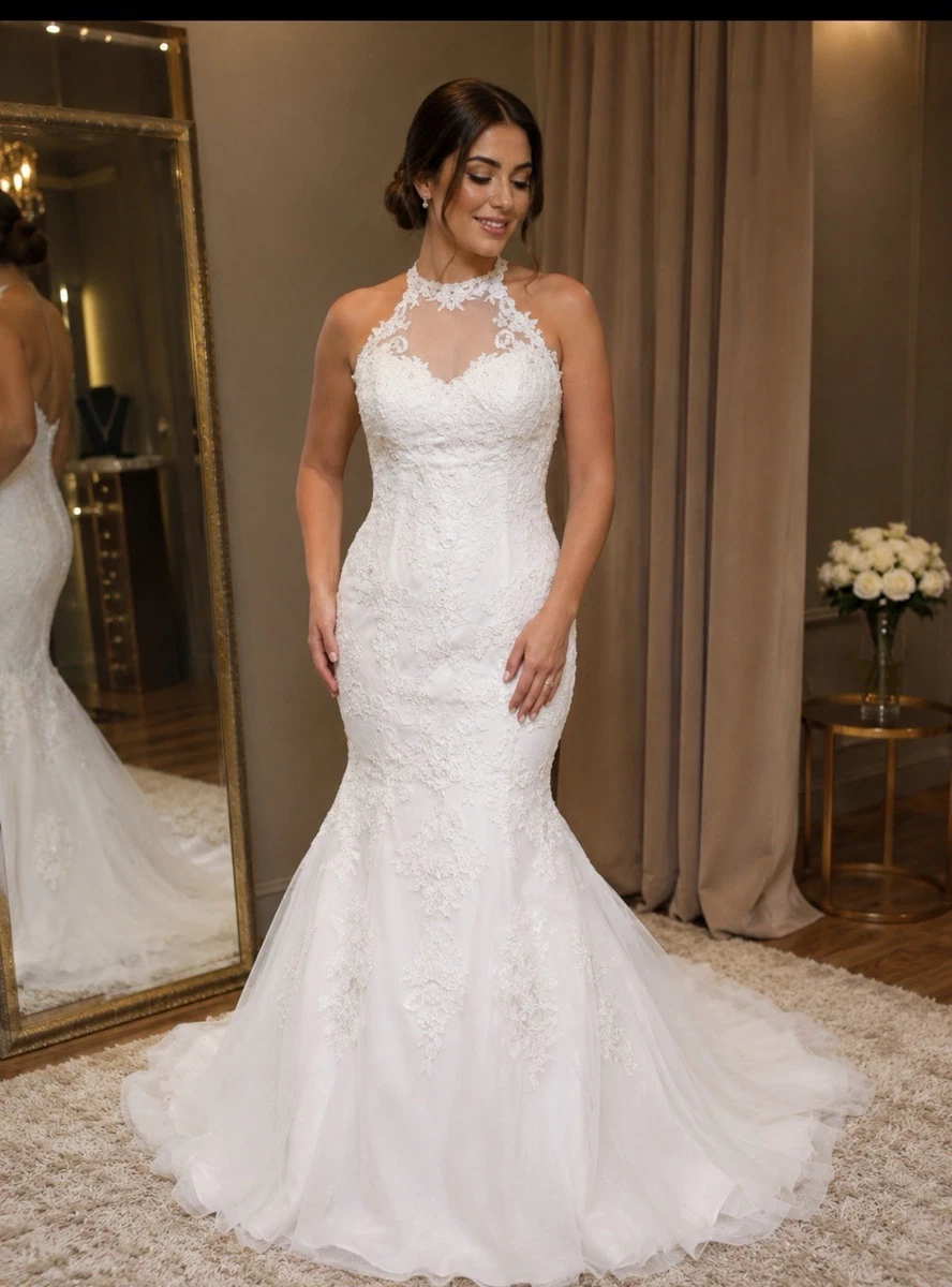 mermaid bridesmaid dresses david's bridal Lace & Trumpet Wedding for sale Evening gowns Size:10.5 US Women (7.5 UK/AU) abendkleid Let's talk about the Stretch crepe looks beautiful