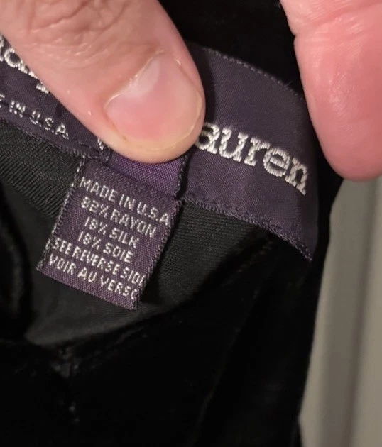 Vintage Ralph Lauren Purple Label Size 8 Black Velvet Halter Dress Read Descript - Image 4 of 4