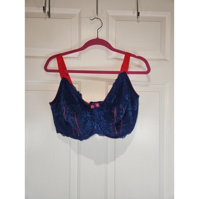 42I Adore Me Blue Red Lace Bra Underwire Style 1319
