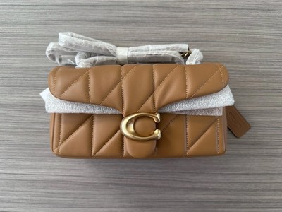 NWT Quilted Tabby Shoulder Bag 20 With Quilting Brass / Honey Brown CP149 Coach