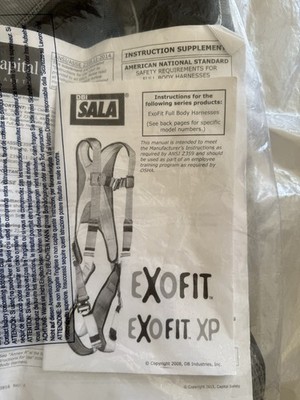 DBI-SALA EXOFIT ISafe Full Body Harness 1108602, Size Large, Sealed
