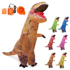  Fancy Dinosaur Suit Blow up Full Body Dino Costume for Halloween Cosplay Party 