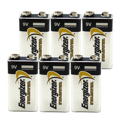 6 x Energizer Industrial 9V Block 4LR61 Blockbatterie lose für Rauchmelder
