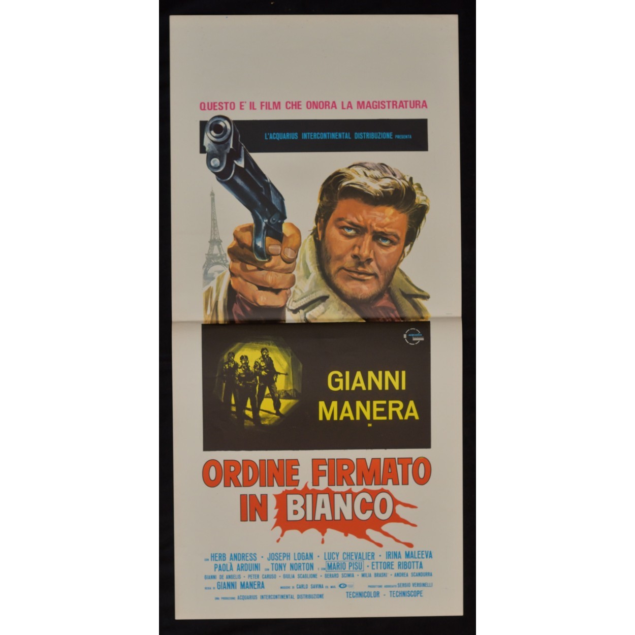 Locandina originale film Ordine firmato in bianco (1974) - Regia di Gianni Manera