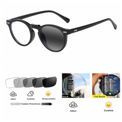 Retro Rivet Bifocal Transition Photochromic Reading Glass Distance Near