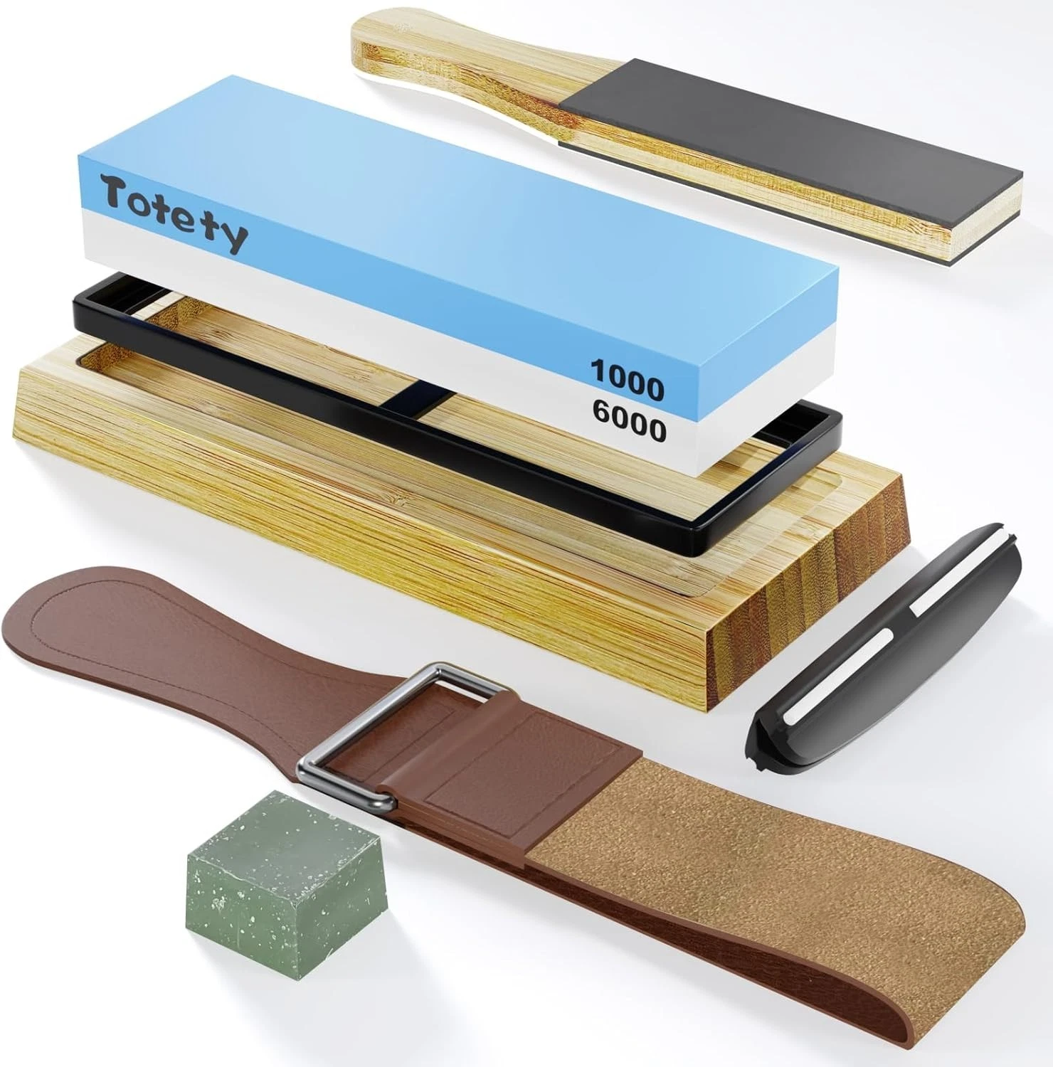 7 PCS Knife Sharpening Stone Set Professional Whetstone 2 Side Grit 1000/6000