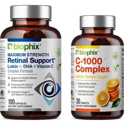 biophix Retinal Support Maximum Strength Formula 100 Caps- Free C1000 30 Tablets
