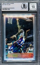 Ray Allen Signed 1996 Topps Chrome RC 217 Bucks Auto GM 10 Beckett #16541788