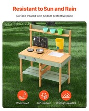 New Mud Kitchen New Kids, Wooden Toy Play Kitchen Set, Outdoor Toddler Grocery