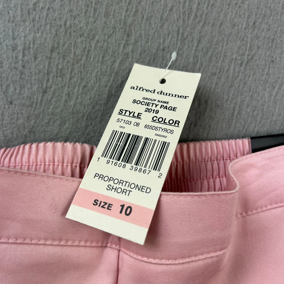 Alfred Dunner Pants Womens 10 Pink Elastic Waist Classic Lightweight Pull On NWT - Image 2 of 4