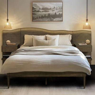 Live Edge Platform Bed: Nightstands & Drawers