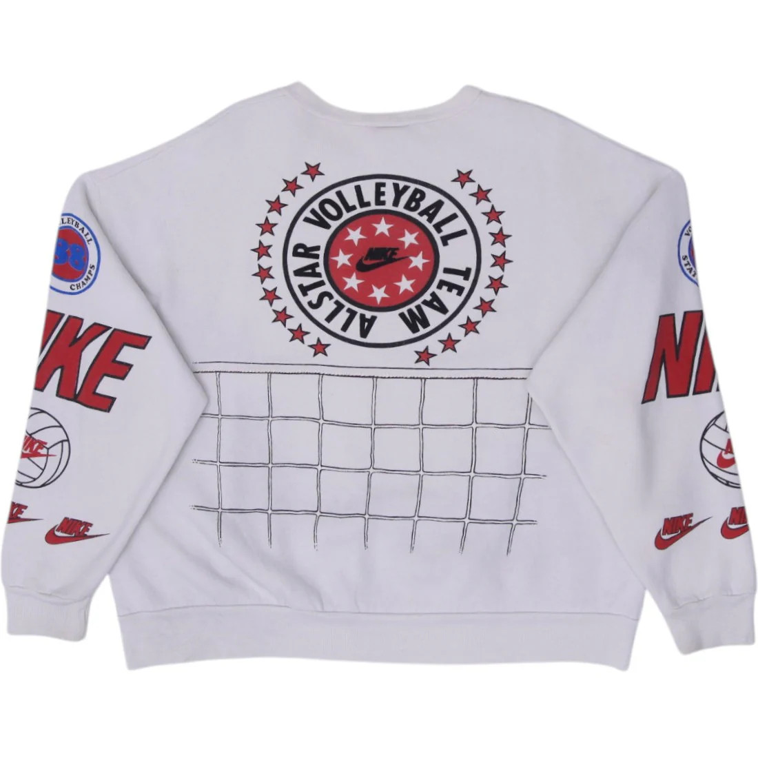 Vintage 90s Nike Volleyball Team AllStar Pullover Sweatshirt Made In USA XL thumbnail 2