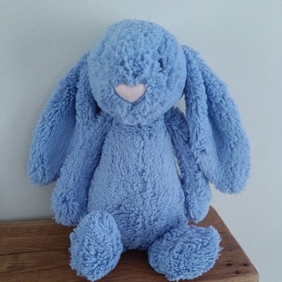 Jellycat Medium Bashful Bluebell Blue Bunny Rabbit - Rare & Retired