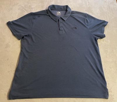 The North Face Polo Shirt Mens XXL Blue Short Sleeve Flash Dry Outdoor Stretch