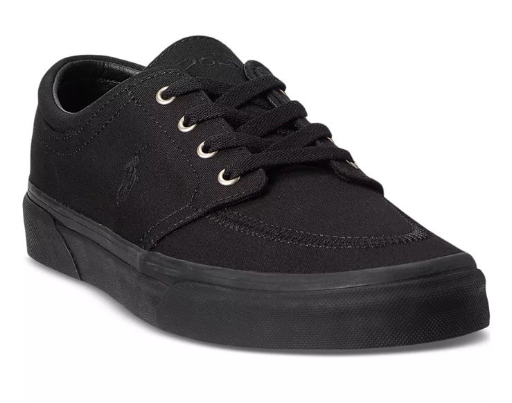 Polo Ralph Lauren Men's Faxon Black Canvas Sneaker - Size 9.5