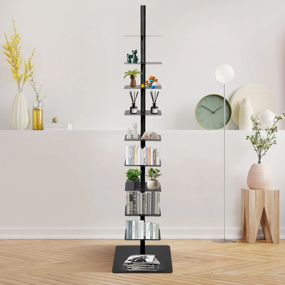 Furniture 9 shelf Spine Book Tower, Black - Image 4 of 4